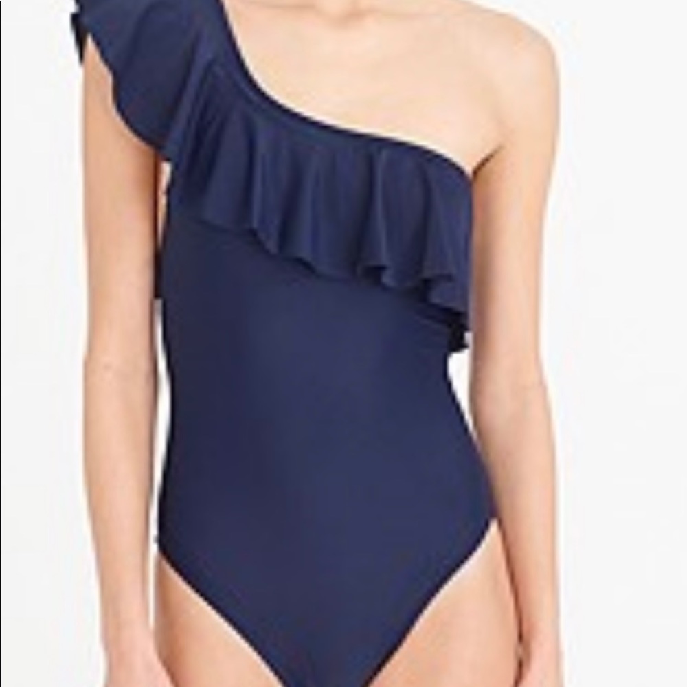 J.Crew Ruffle One Shoulder One Piece - Picture 4 of 5